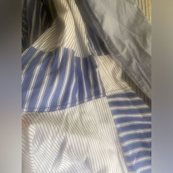 Maeve Anthropologie blue and white striped long sleeve short dress size 6 - Picture 13 of 15